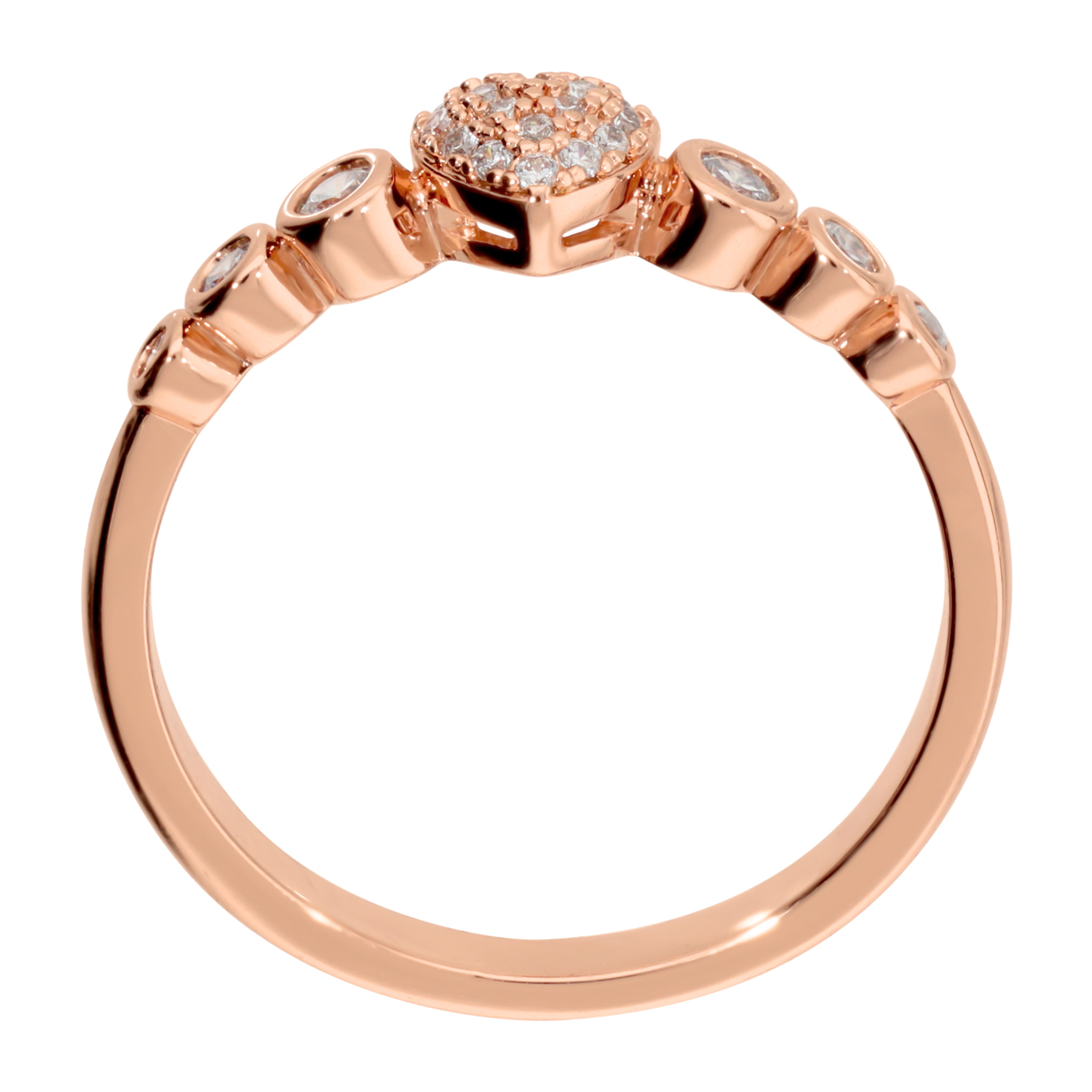 Anello Cuore con Pavé e Punti Luce in Cubic Zirconia