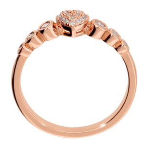 Anello Cuore con Pavé e Punti Luce in Cubic Zirconia