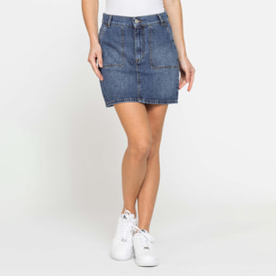 MINIGONNA IN DENIM 13 OZ CON TASCHE