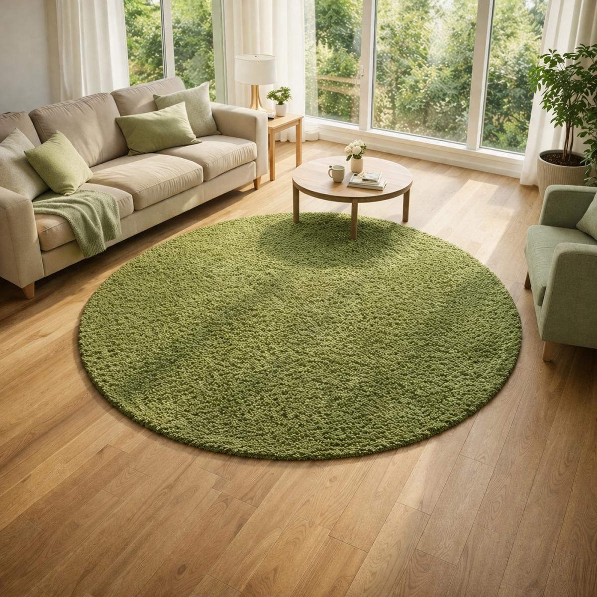 Tapis poils longs shaggy tissé motif uni ZASIVE