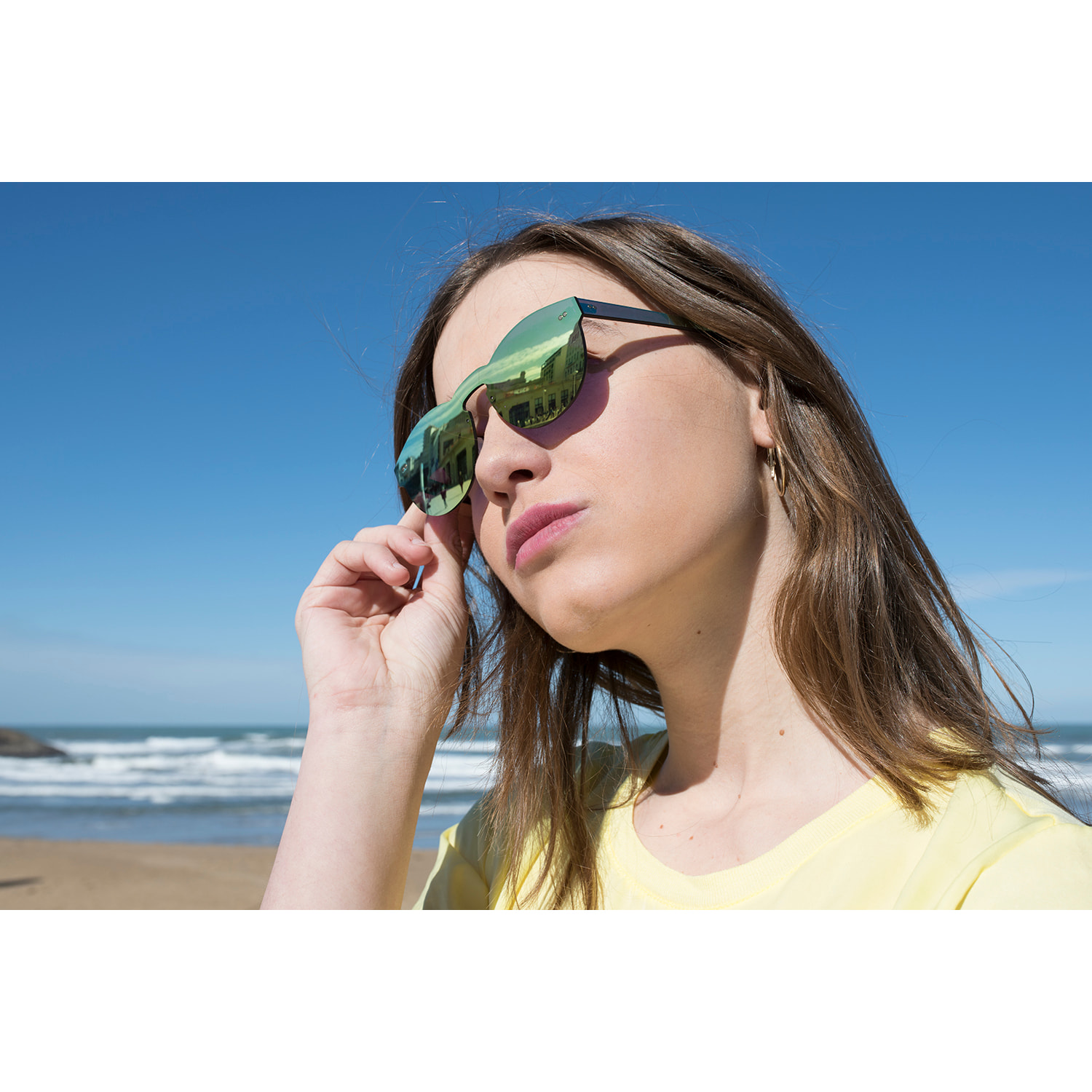 Gafas de sol OCEAN LONGBEACH - Amarilla espacial con patillas amarillo espacial / Amarilla espacial