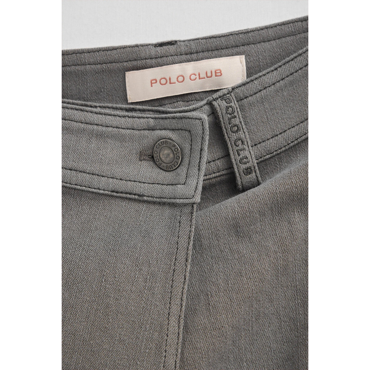 Gonna Alisa in denim grigio con dettagli Polo Club