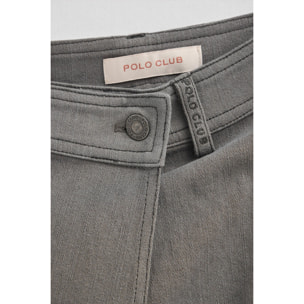 Gonna Alisa in denim grigio con dettagli Polo Club