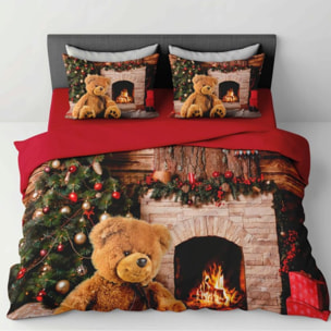 Parure Copripiumino in 100% Cotone con Federe Coordinate, Morbida e Traspirante, Certificata OEKO-TEX, Fantasie Moderne per Camera da Letto