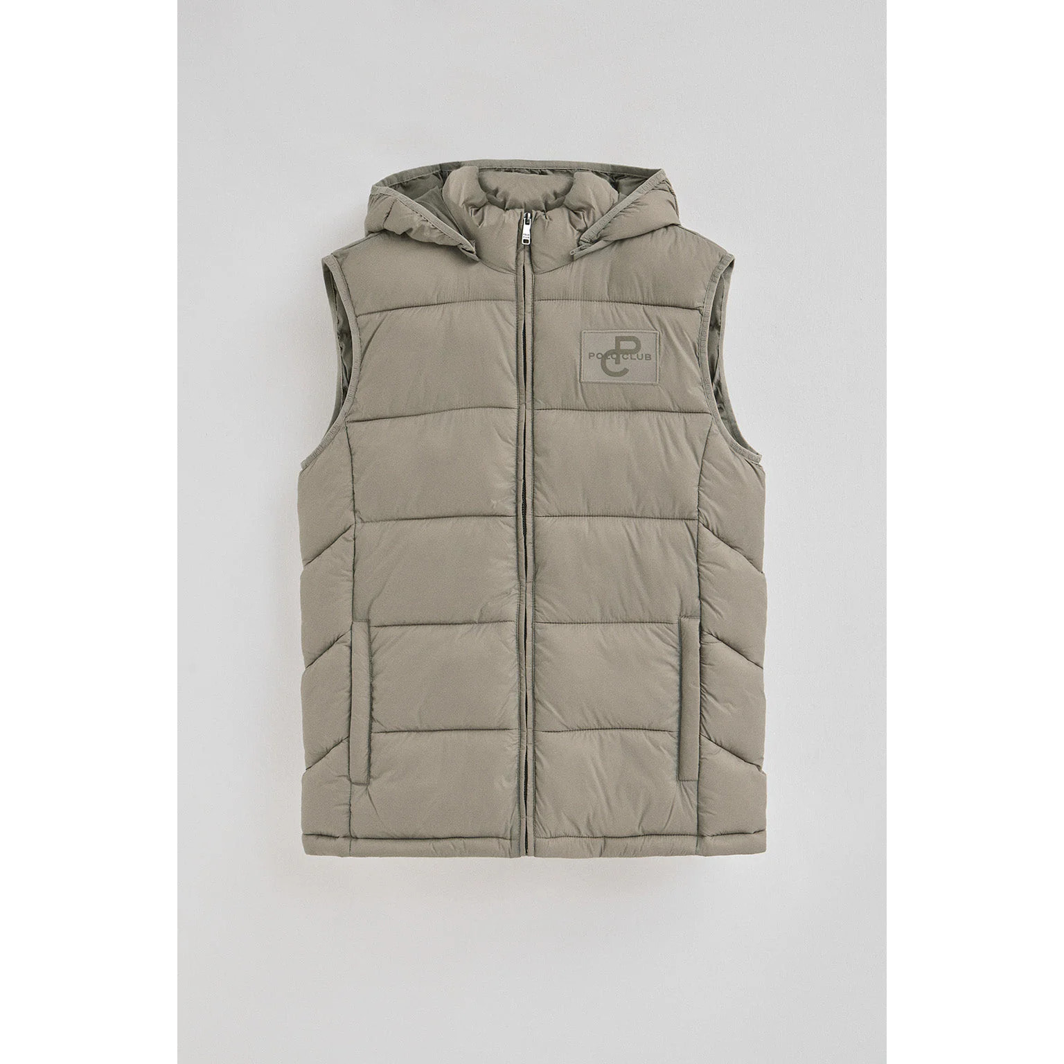 Gilet ultralight color pietra con logo Polo Club
