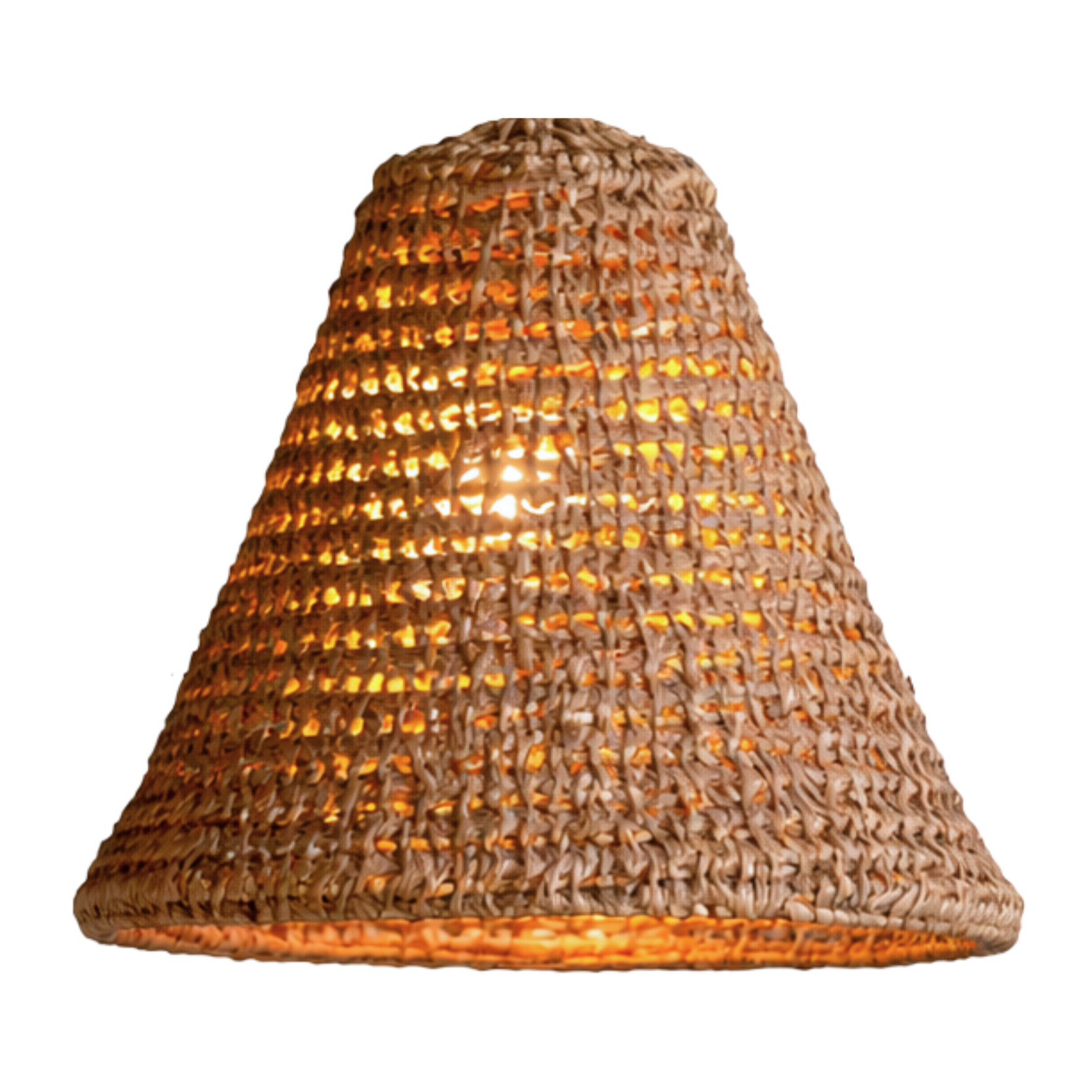 Abat-jour cône feuilles de palmier - Naturel