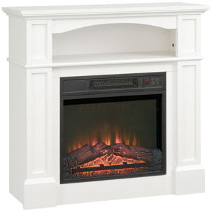 Cheminée électrique XL style classique chic 1800W  effet flammes LED réglable télécommande blanc