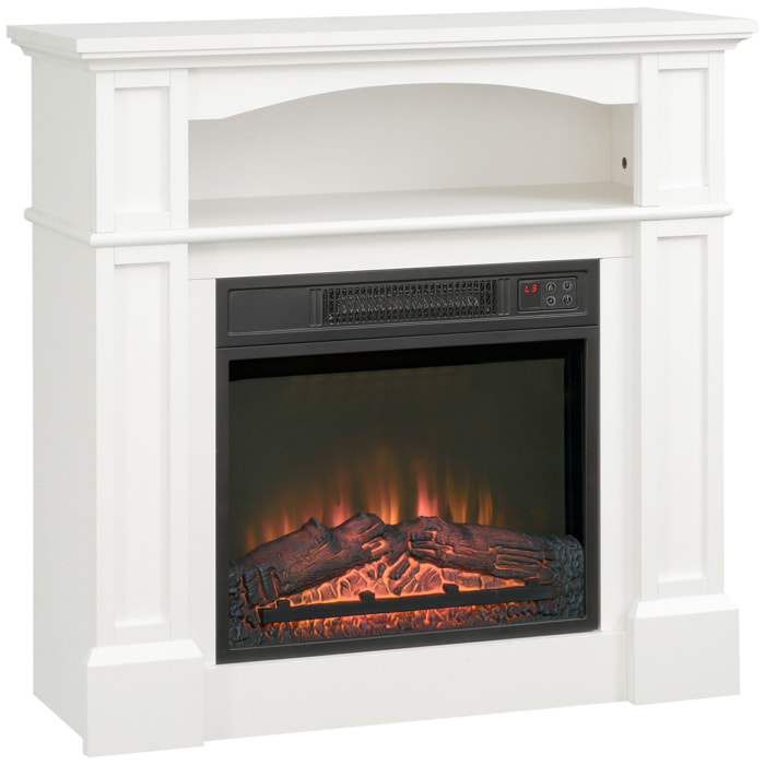 Cheminée électrique XL style classique chic 1800W  effet flammes LED réglable télécommande blanc