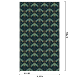 Papier peint, eventail art deco Intissé