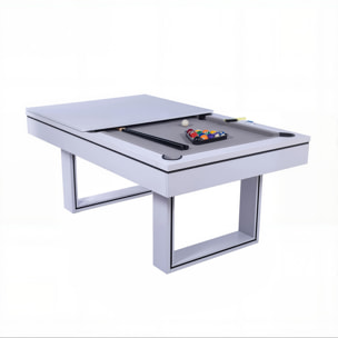 Table multi-jeux 3 en 1 billard et ping-pong en bois blanc ARIES