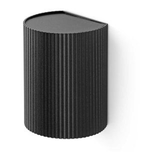 SOLE Applique ronde noire cannelée