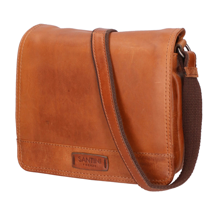 Borsa a tracolla unisex In Vera pelle Made in Italy 23x18x10 cm