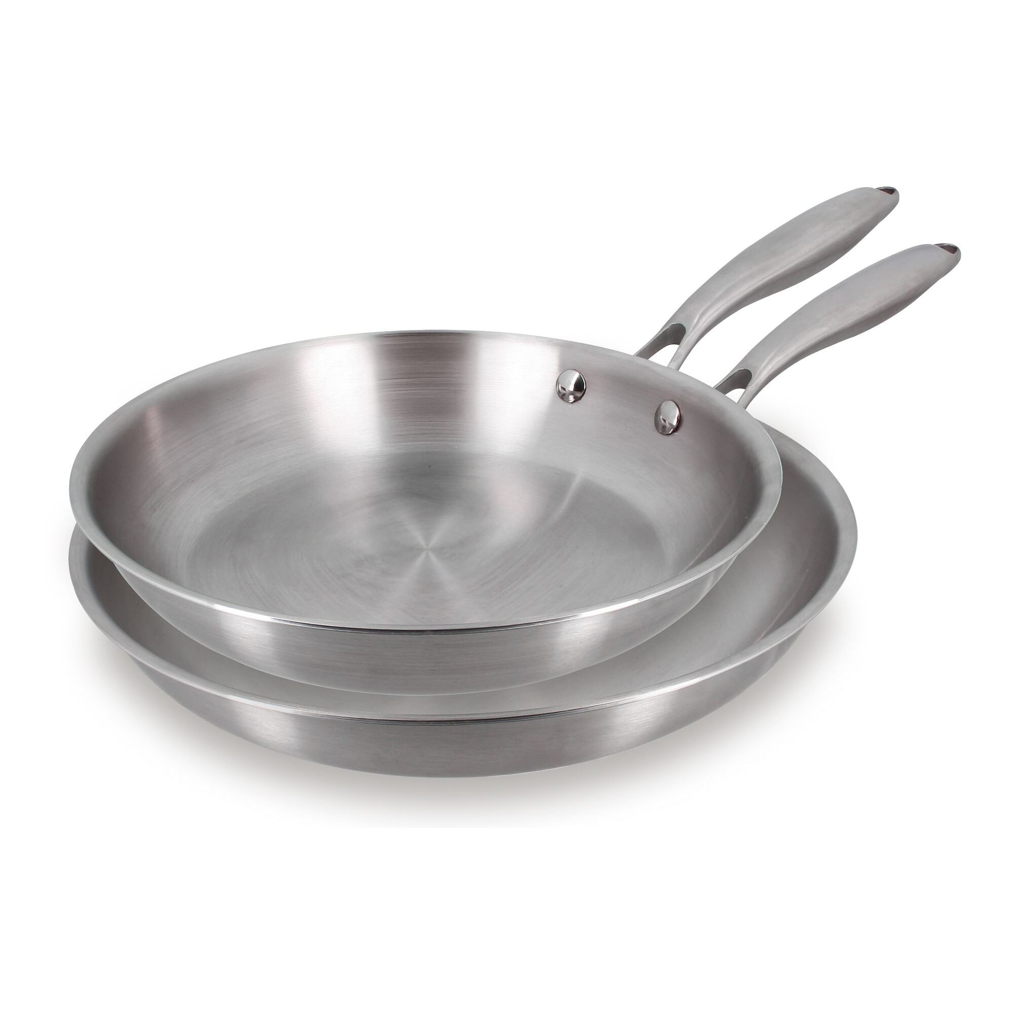 Lot de 2 poêles en acier inoxydable - tous feux  TRINOX