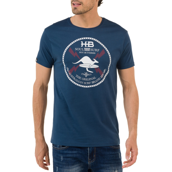 T-shirt in cotone 150 gr Soulsurf Hot Buttered Blu Chiaro.