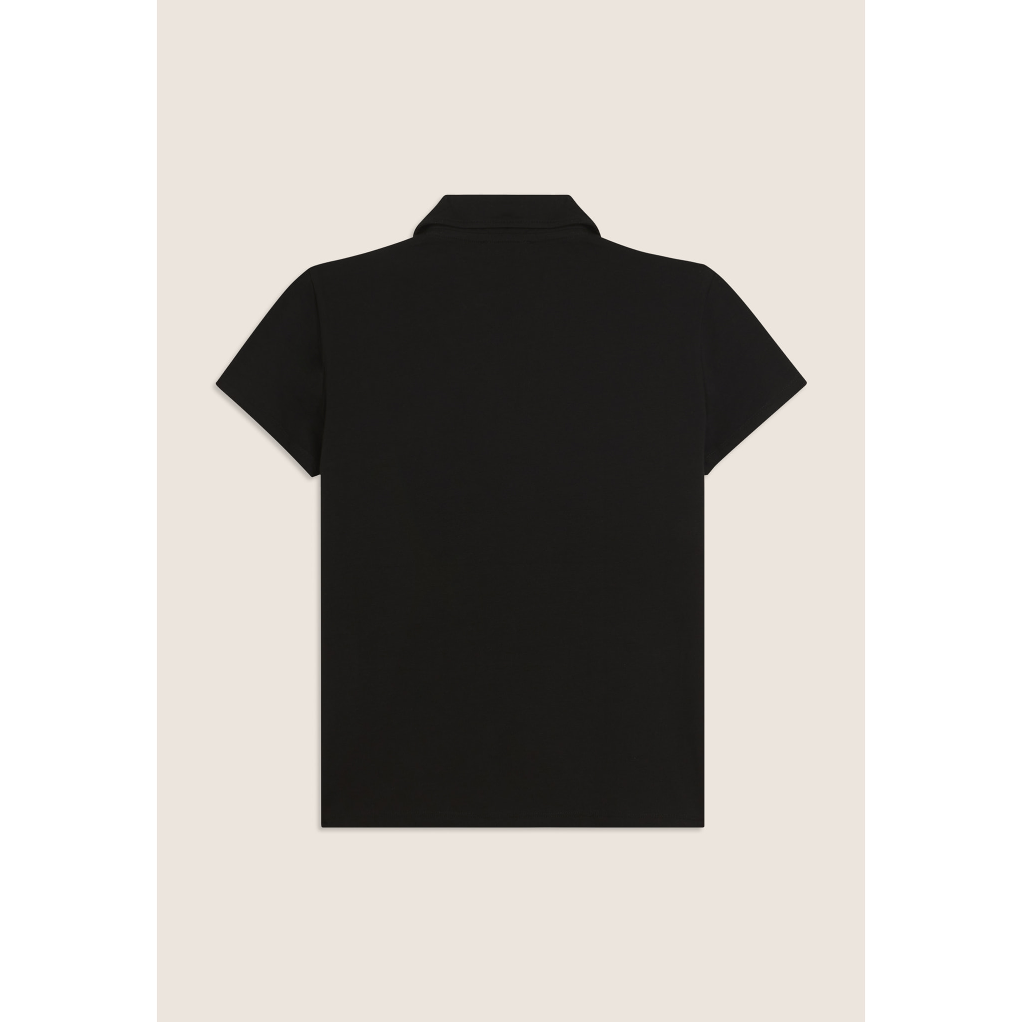 T-shirt Manica Corta con Scollo a V e Collo a Camicia