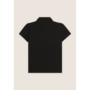 T-shirt Manica Corta con Scollo a V e Collo a Camicia