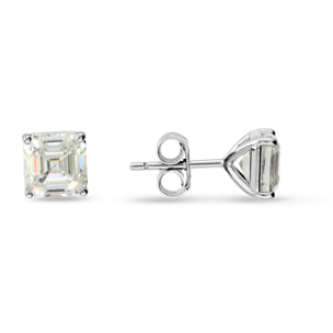 Orecchini Punto Luce Quadrati in Argento 925 con Cubic Zirconia