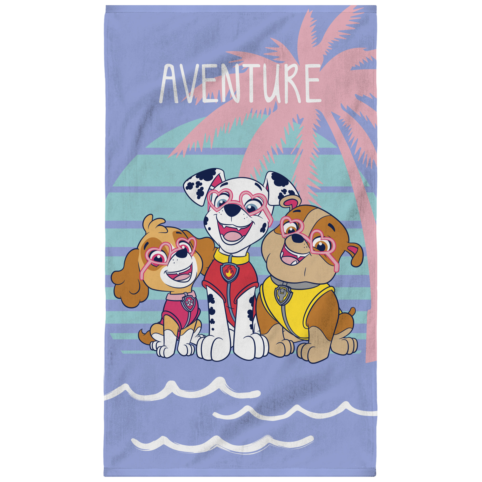 Serviette de bain et de plage imprimée 100% coton, PAT PATROUILLE SUNSET