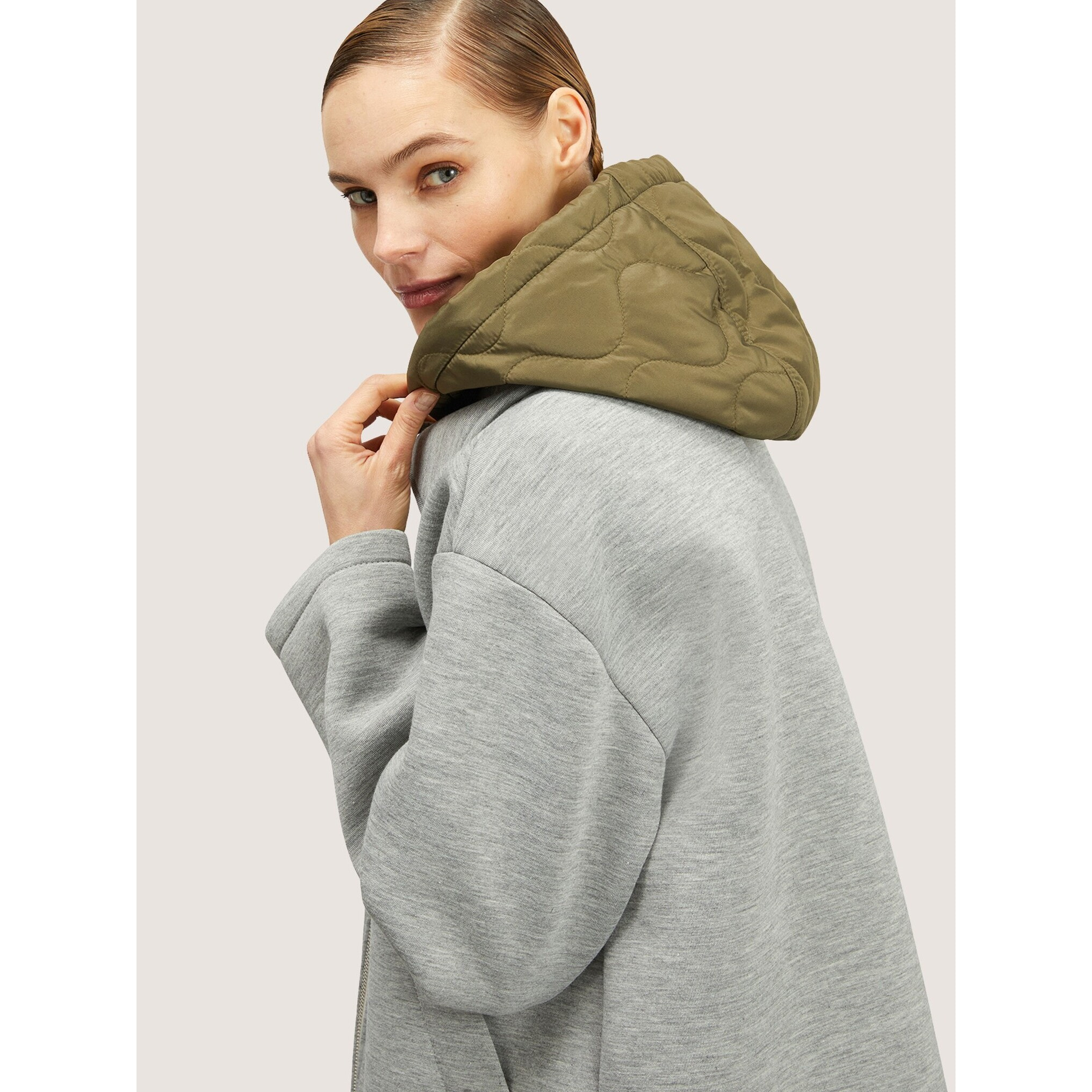 Motivi - Chaquetón de scuba con capucha desmontable - Gris