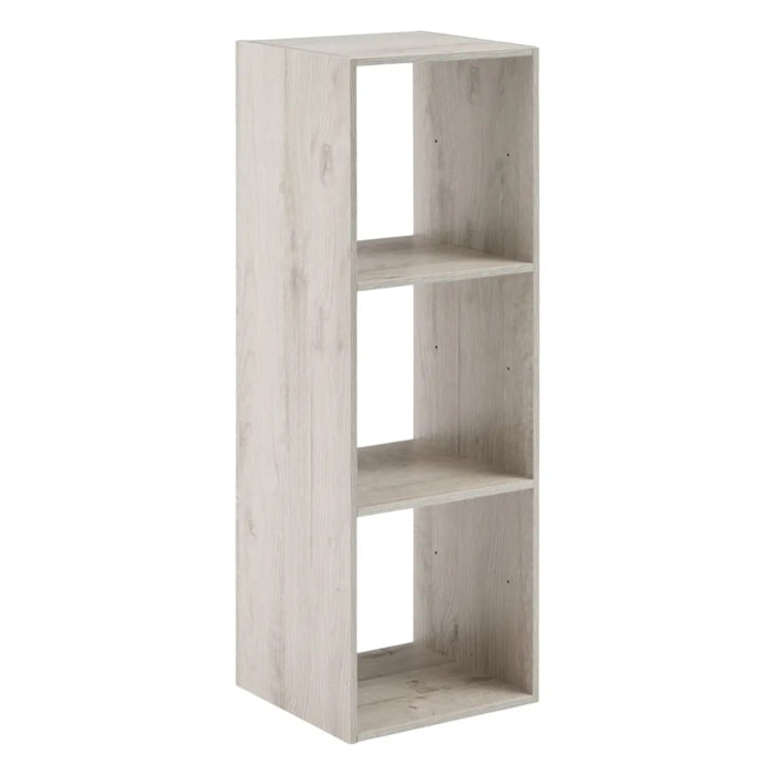 Étagère colonne 3 cases "Mix N' Modul" effet chêne gris