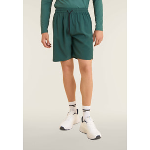 Shorts slim con tasche zip e coulisse in vita