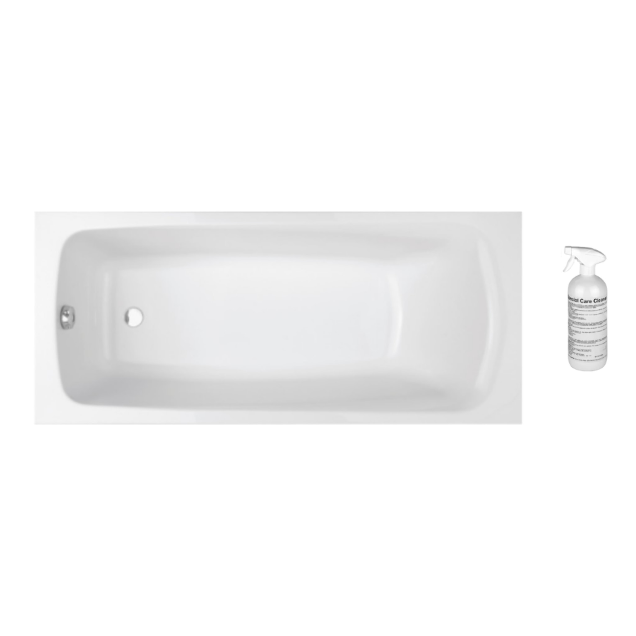 Baignoire droite 170 X 75 Brive en acrylique renforcé + nettoyant