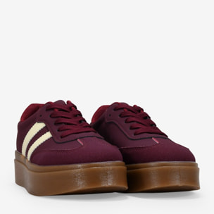 Zapatillas de plataforma burdeos con cordones