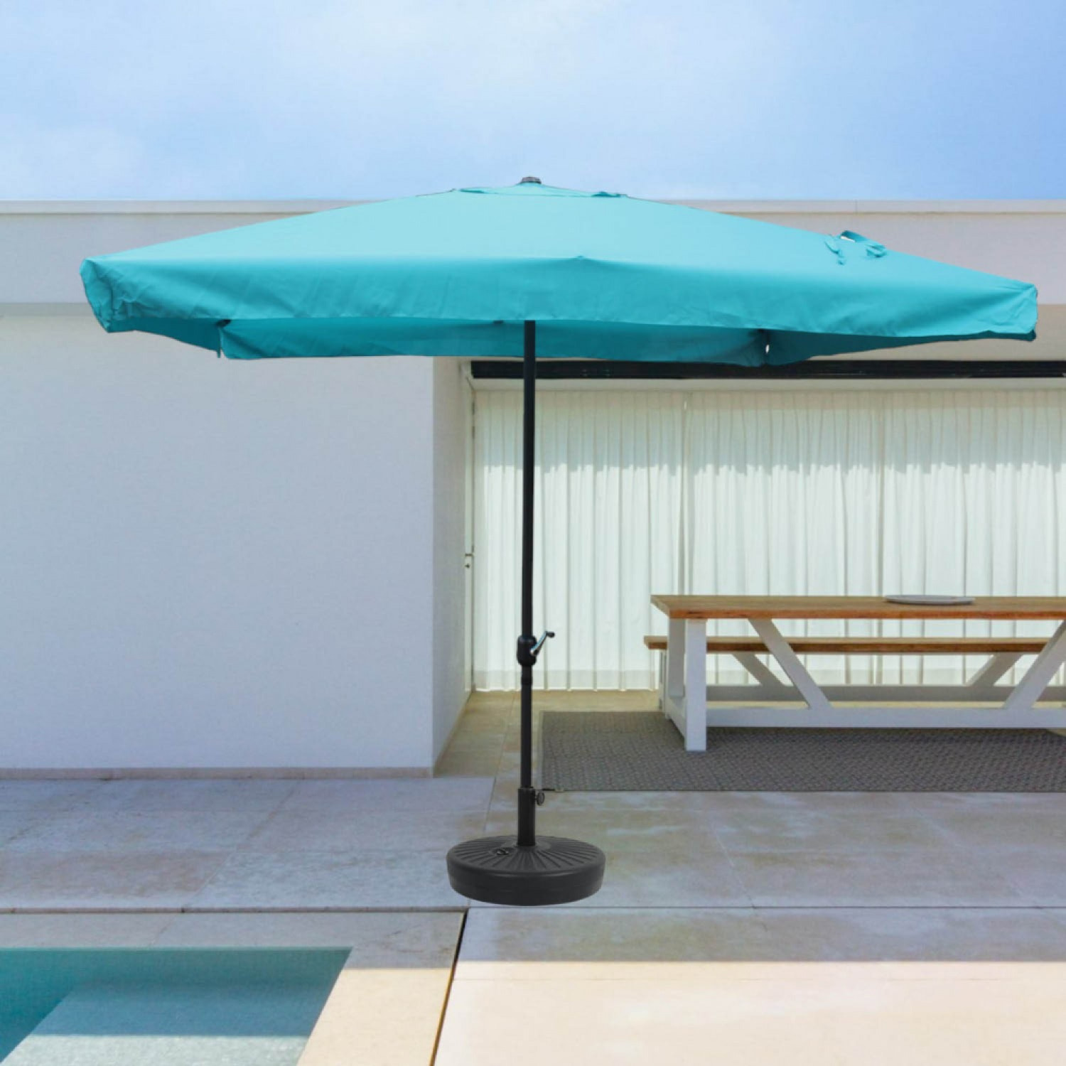 Parasol droit carré 3 x 3 m bleu PALMIA