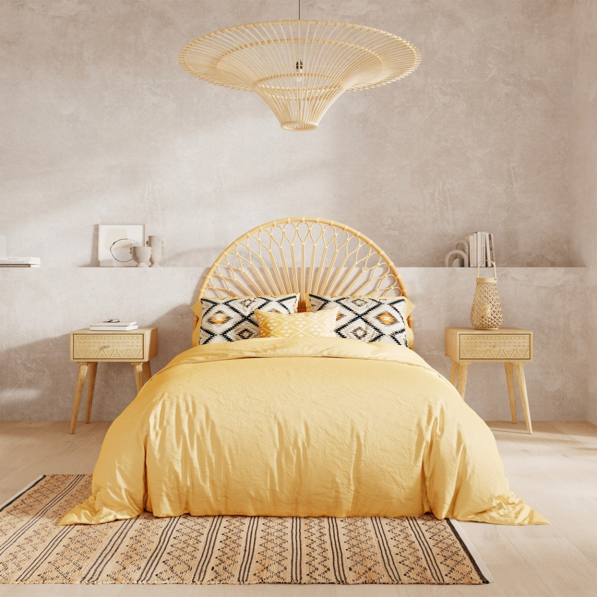 Tête de lit en rotin naturel 140 cm - Alan
