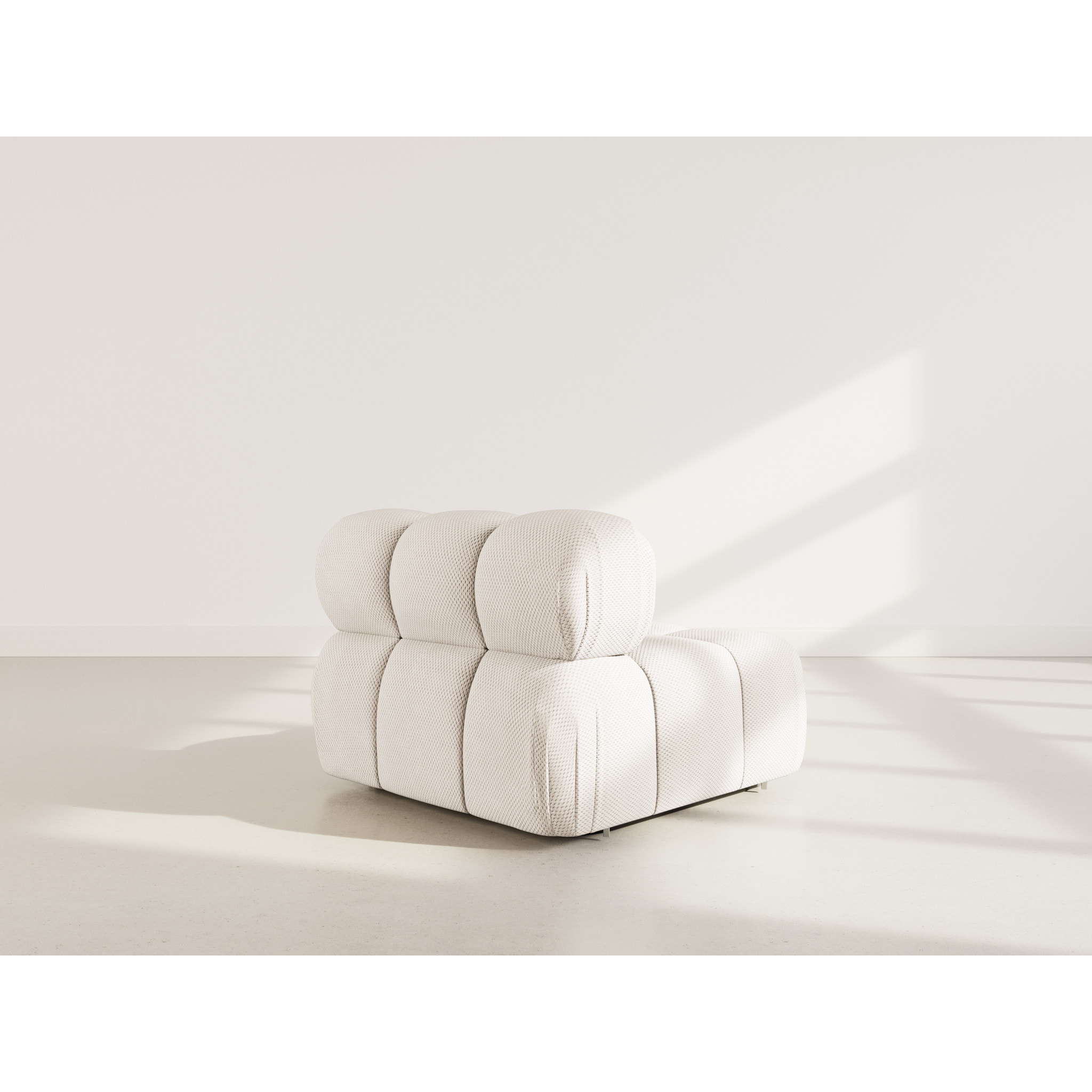 Ruby - module d'assise en velours texturé - Beige