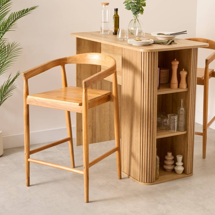 Lot de 2 tabourets de bar Miyako marron 56x55,5cm