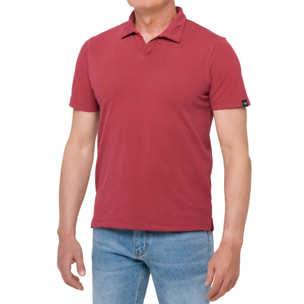 Polo tinta unita LOVINA cotone piquet Scarlatto