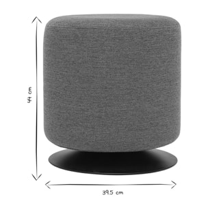 Pouf rond pivotant en tissu effet velours texturé terre brûlée et métal D39.5 cm VOLNAY