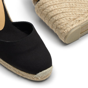 Alpargatas de cuña de mujer Carina en algodón orgánico, cierre mediante lazada