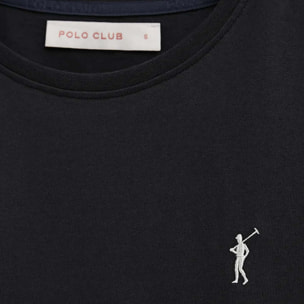 Maglietta nera a maniche corte e a girocollo con ricamo Rigby Go