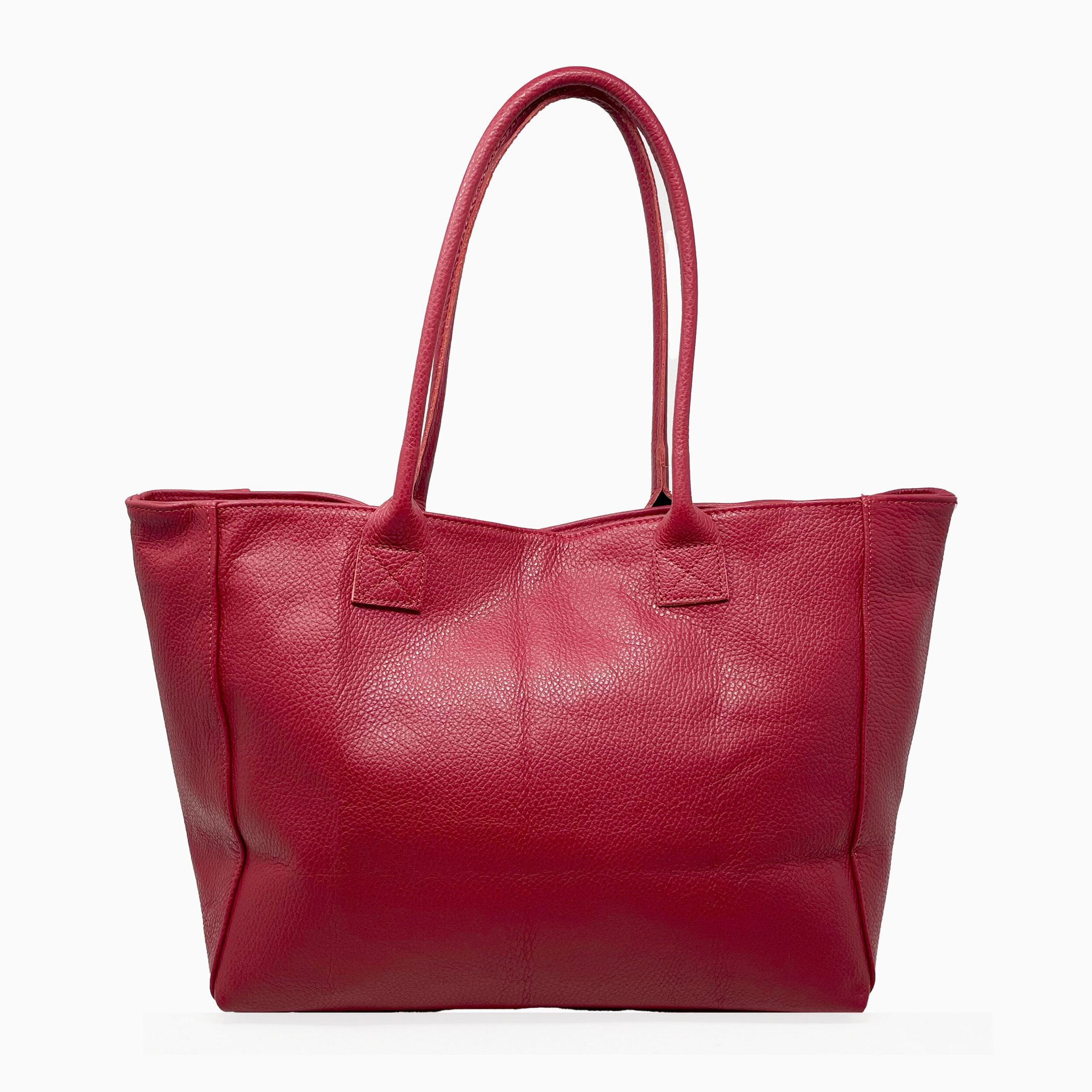Chicca Borse - Borsa a Spalla Donna in Vera Pelle - Colore Dollaro Rosso
