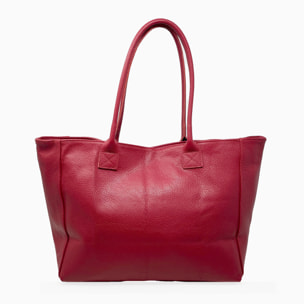 Chicca Borse - Borsa a Spalla Donna in Vera Pelle - Colore Dollaro Rosso