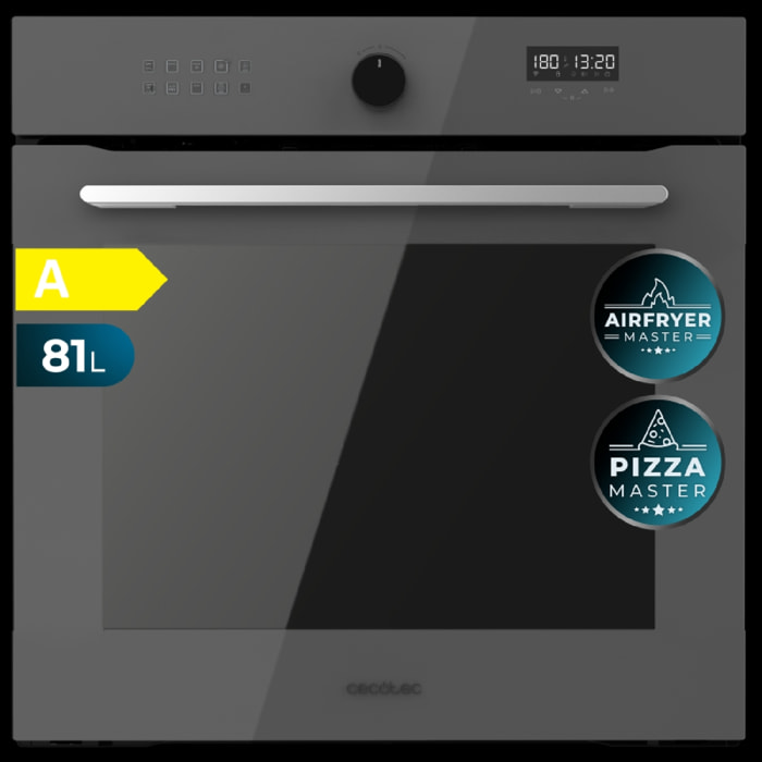 Horno Integrable Multifunción 60cm Bolero Hexa AF316000 Glass Grey A. 3400W, 81L