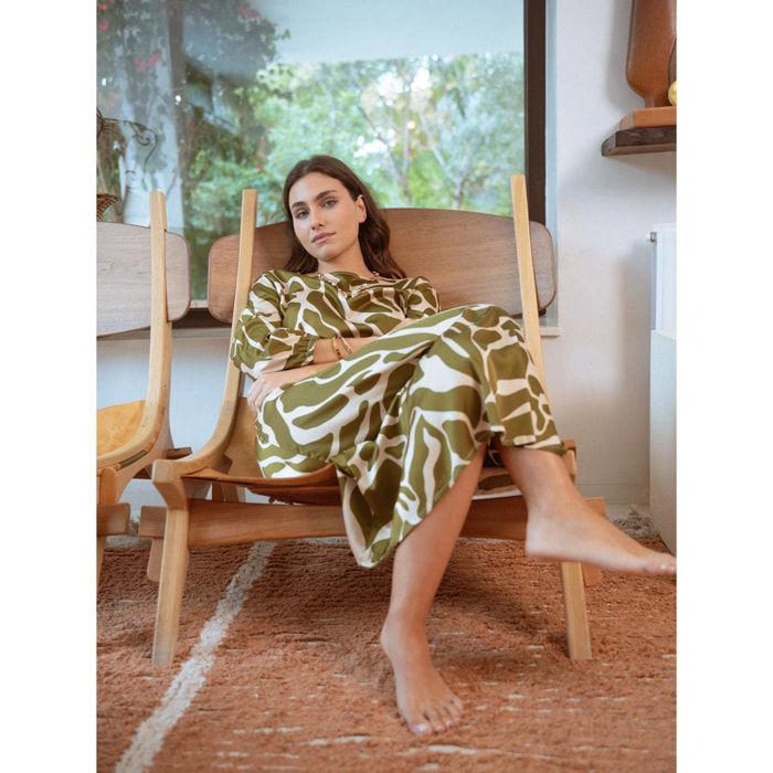 Blusa satén teudis verde