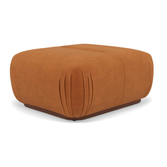 Penelope - pouf en velours texturé - Terracotta