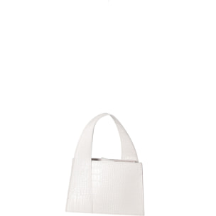 Borsa a mano da donna - Modello False - Vera pelle effetto cocco - 21.0 x 14.0 x 8.0 cm