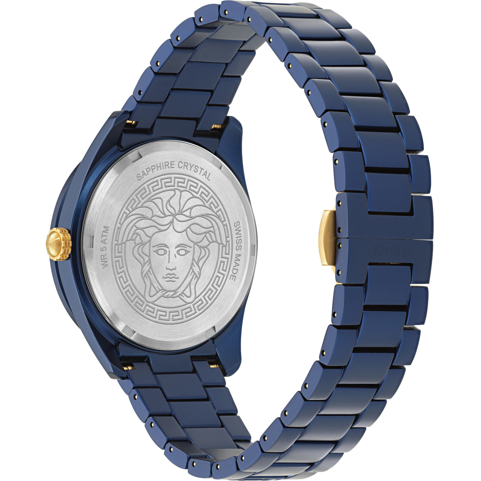 Versace Reloj Analógico De Cuarzo V-Dome Alluminium.timeles