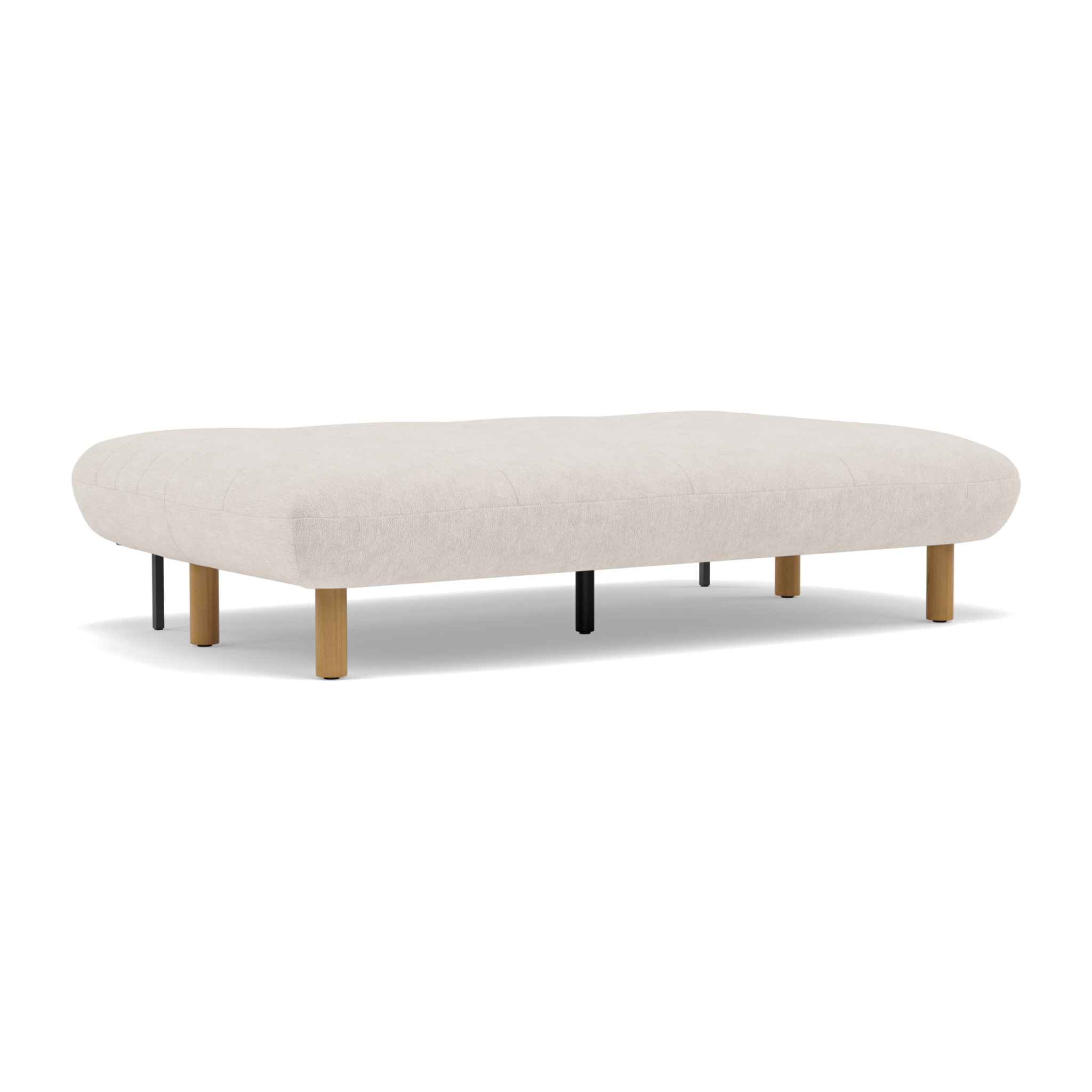 Soan - Banquette 2 places convertible clic-clac en velours texturé - Beige
