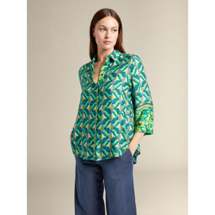 Elena Mirò - Camisa estampada - Verde