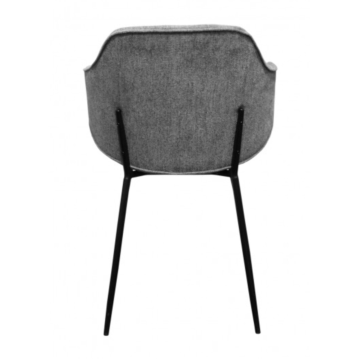 Chaise en tissu chiné, accoudoirs & pieds métal - OLIVER