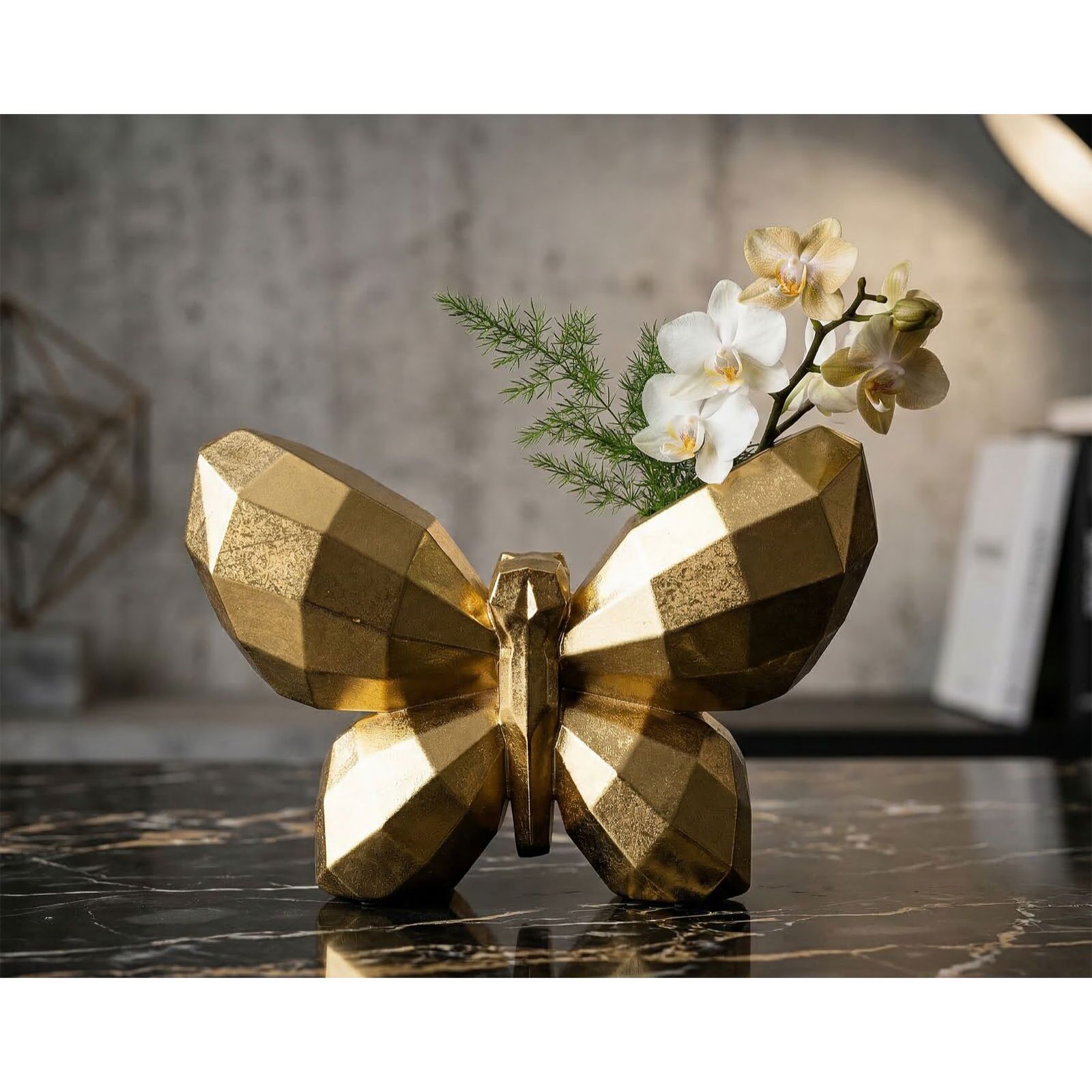 VASO BUTTERFLY GOLD CM 22,5X8X15