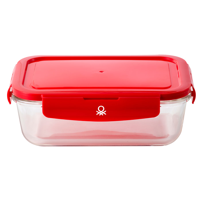 Hermético rectangular  tapa rojo benetton