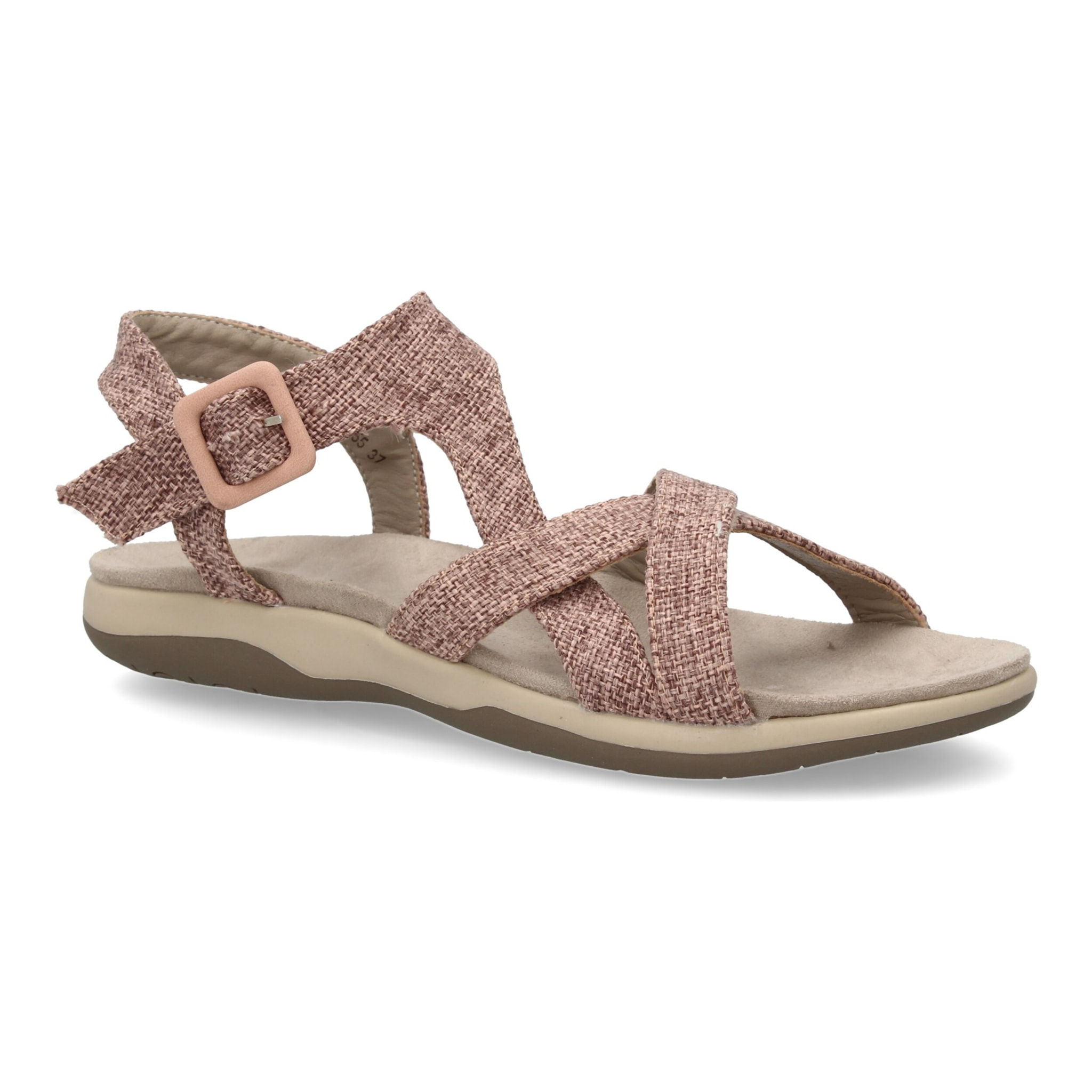 Sandalias planas de mujer diseño moderno, comodas con cierre de cierre autoadherente y con tiras cruzadas