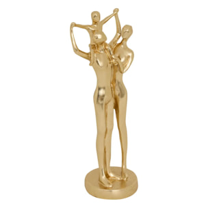 Statue famille Hapi H.28,5cm résine doré