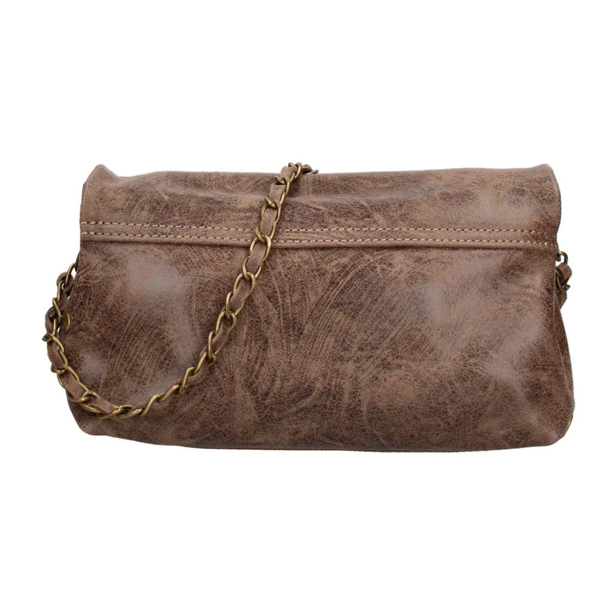 Borsa a tracolla da donna Made in Italy - Modello Floralia Lux - Pelle scamosciata - 25.0 x 15.0 x 11.0 cm